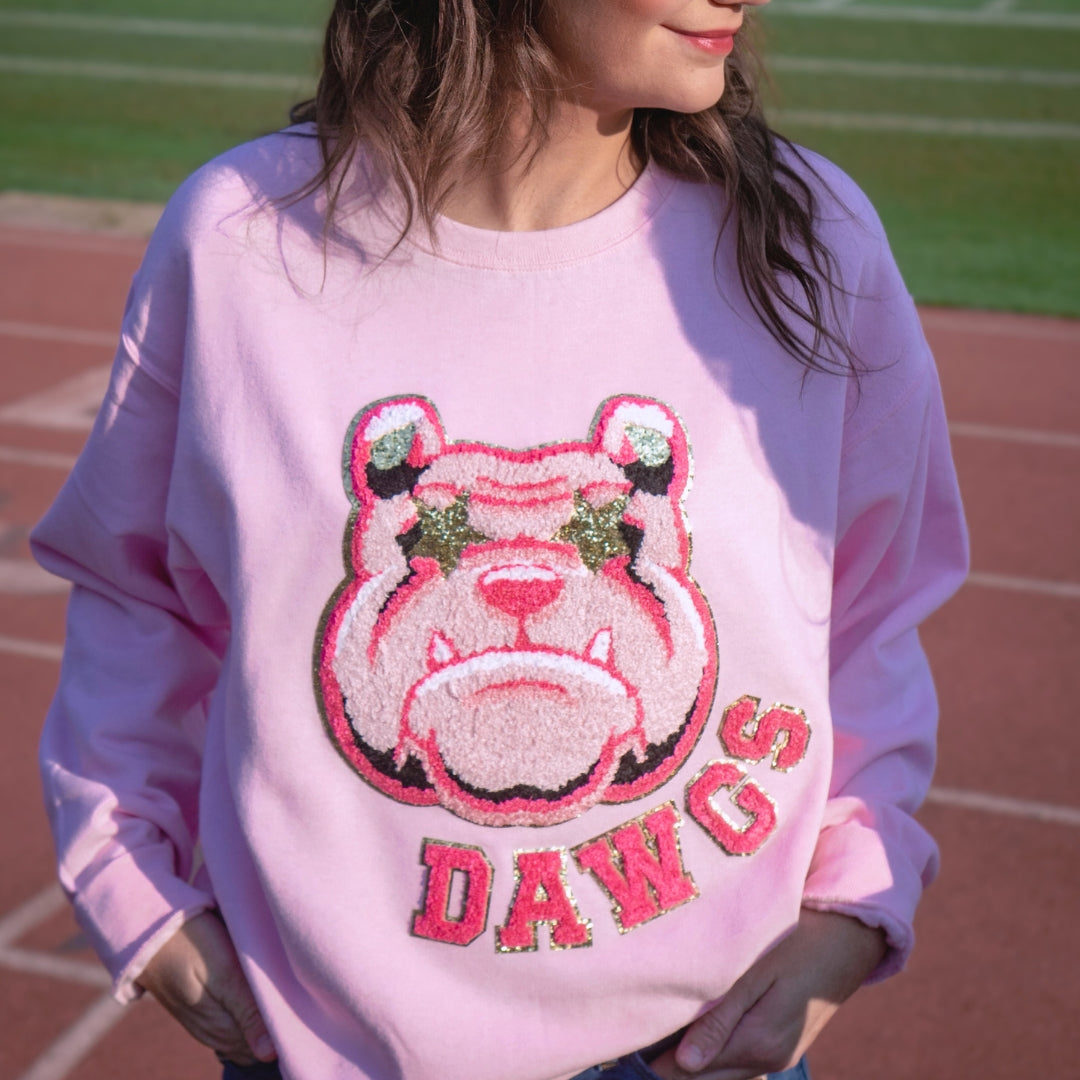 Preppy Bulldog Sweatshirt | Pink