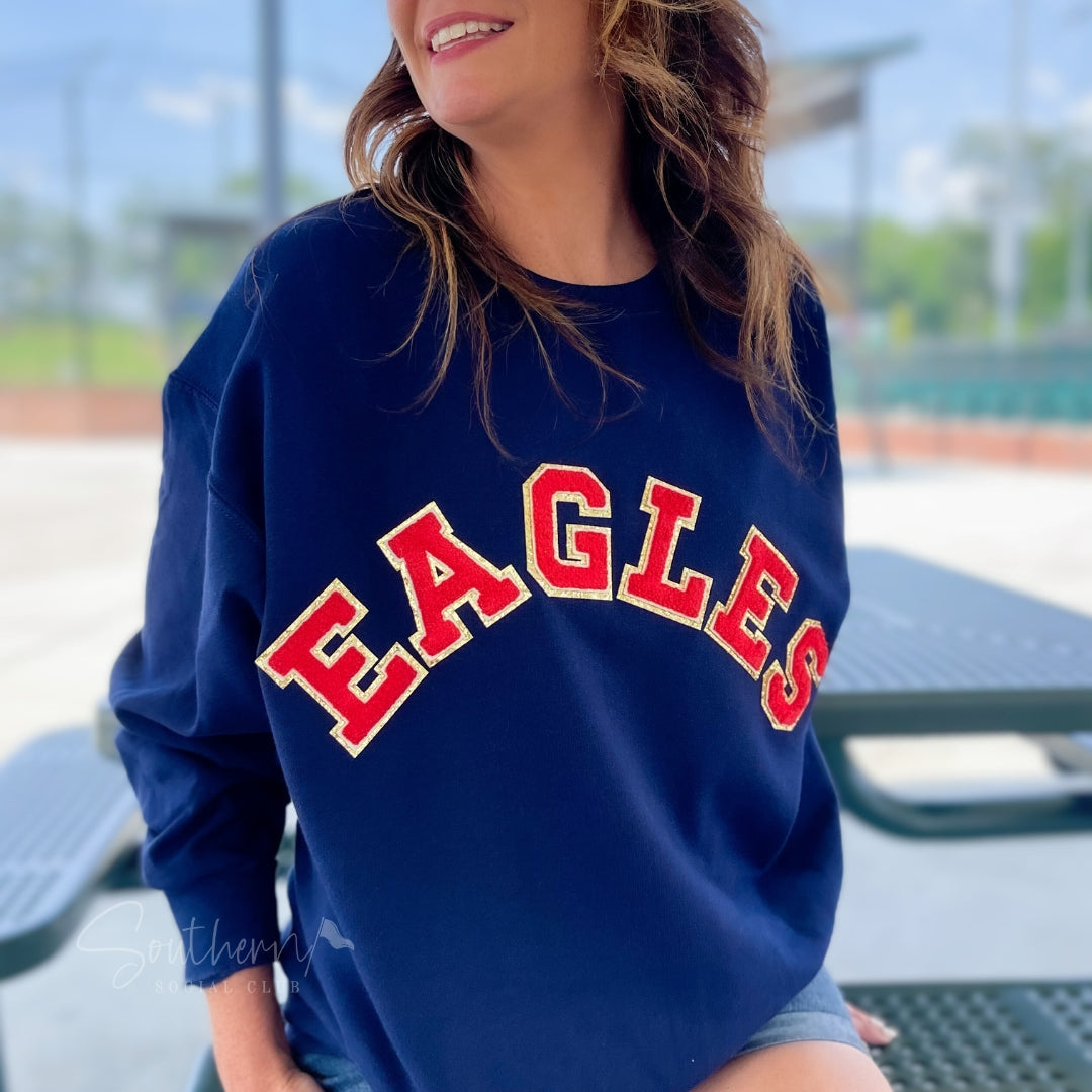 Custom Chenille Sweatshirt | Red Letters