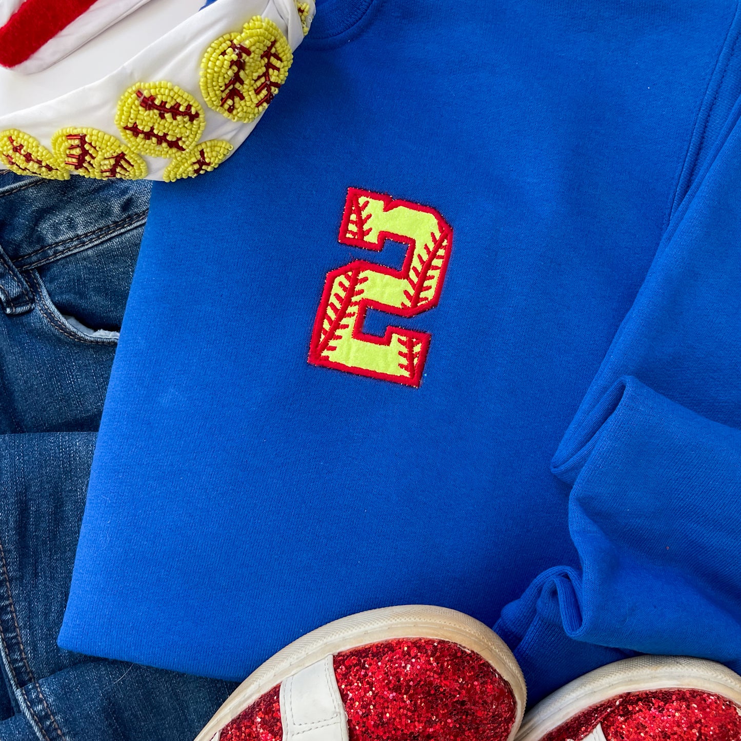 Softball # Sweatshirt