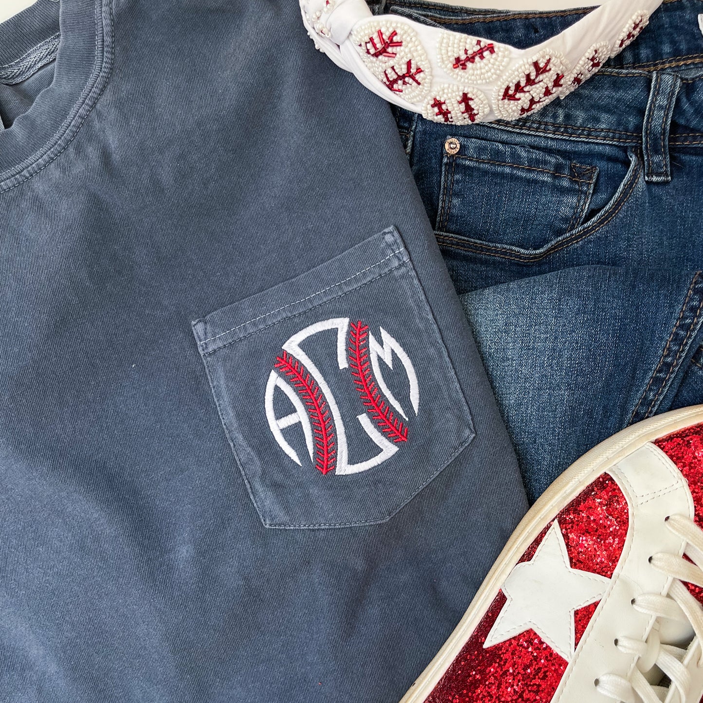 Baseball Monogram Pocket Tee