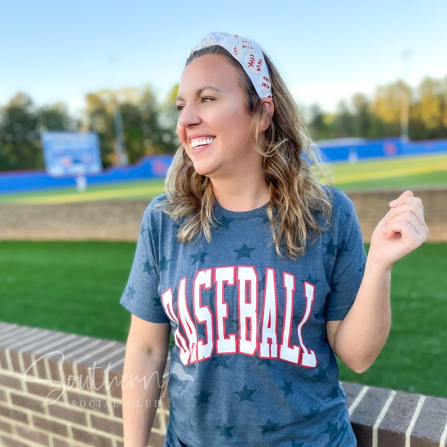 Baseball Beaded Headband