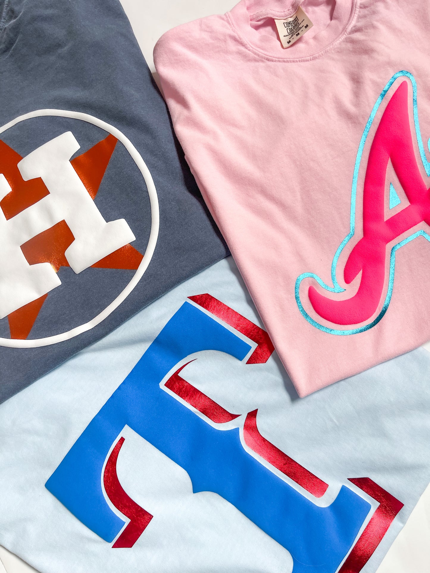 Puff Braves Tee | Neon Pink & Teal