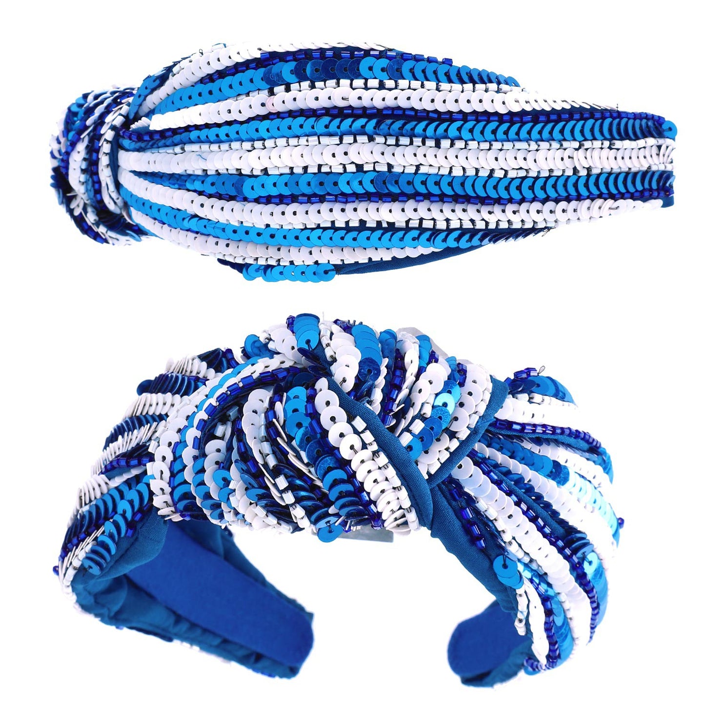 Sequin Headband | Blue & White