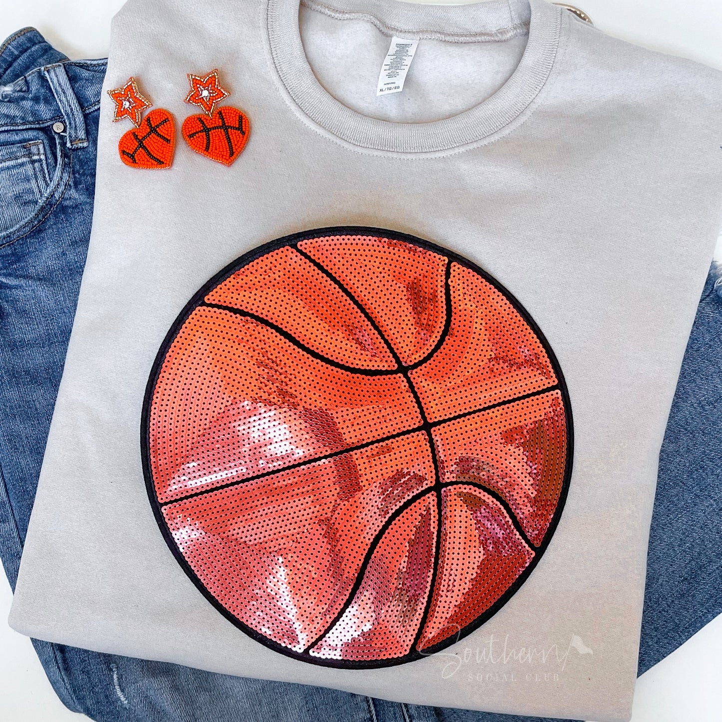 Basketball Earrings | Beaded Heart