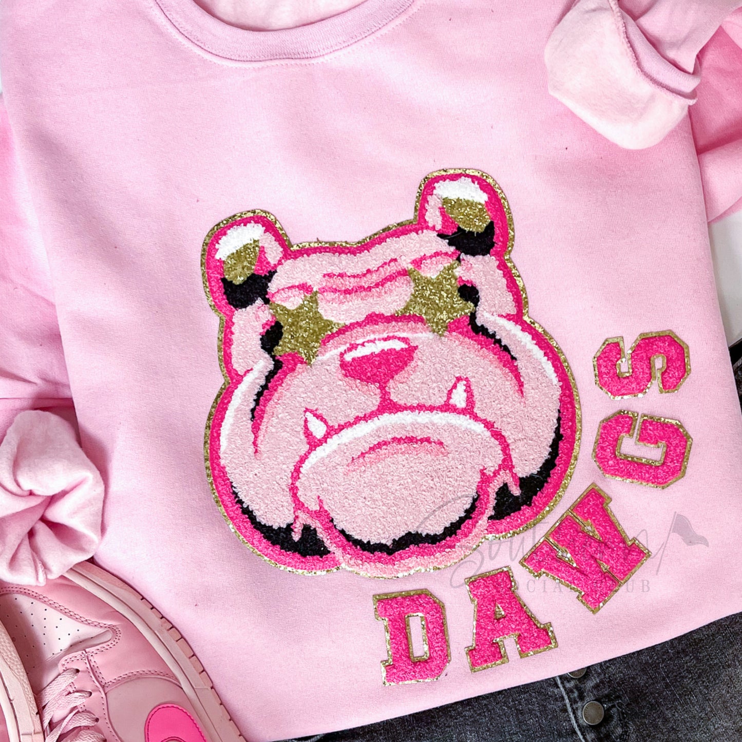 Preppy Bulldog Sweatshirt | Pink
