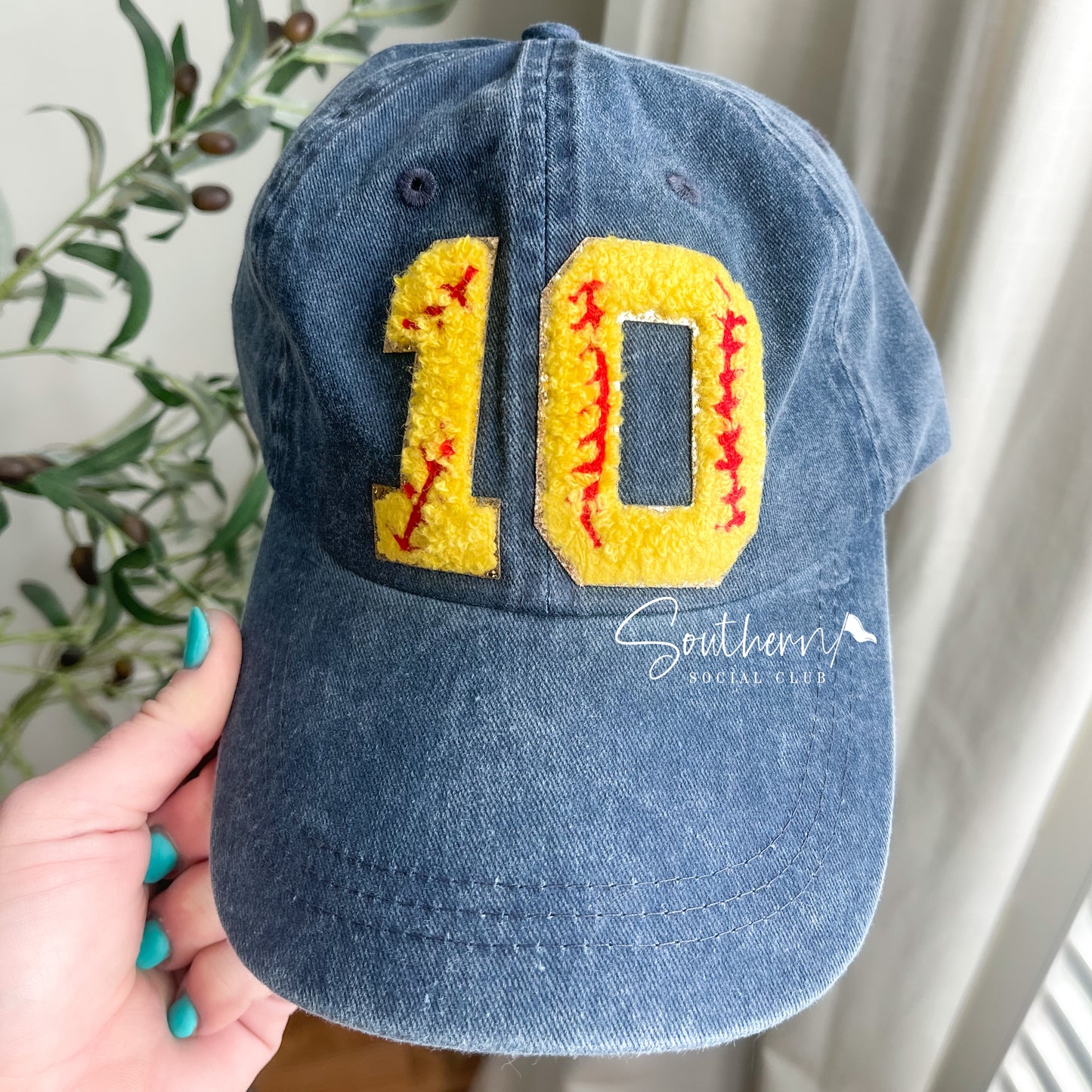 Softballl Patch Number Hat
