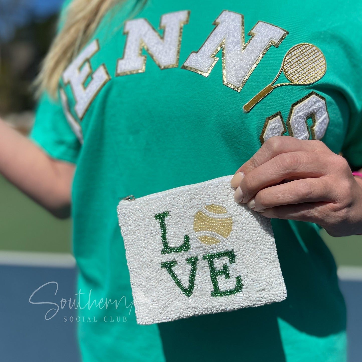Tennis Beaded Coin Purse