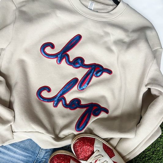 Chop Chop Sequin Crop Sweatshirt