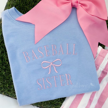 Baseball Sister Bow Tee