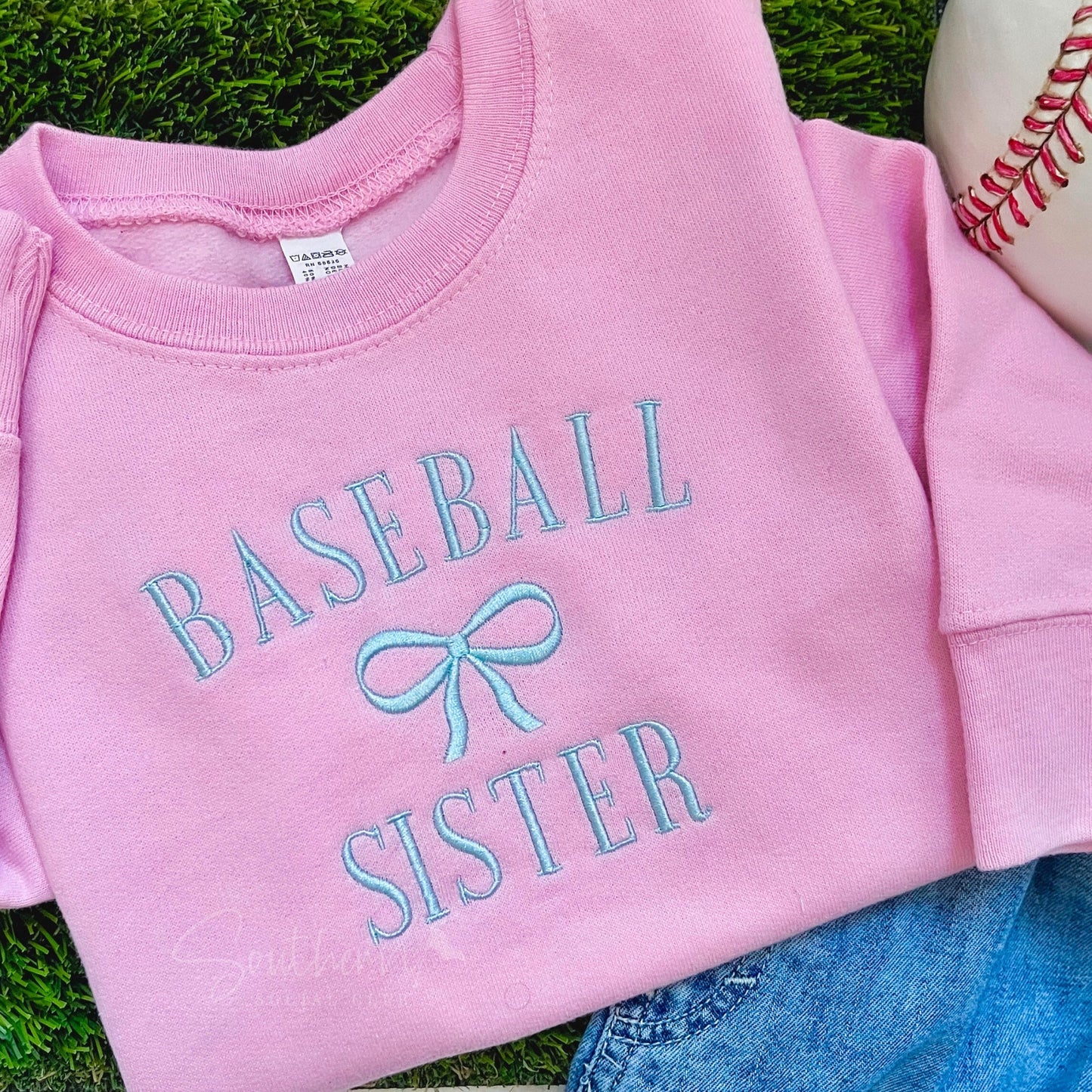 Baseball Sister Bow Tee