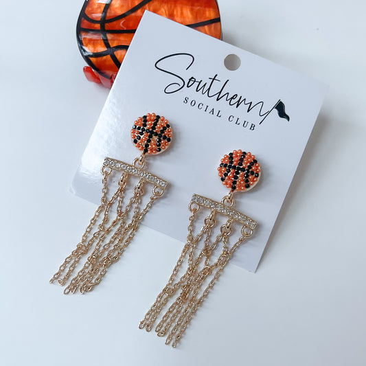 Basketball Earrings | Gold Net