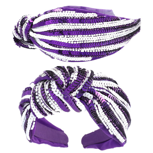 Sequin Headband | Purple & White