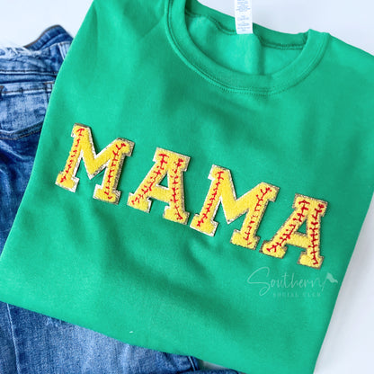 Softball MAMA Chenille Sweatshirt