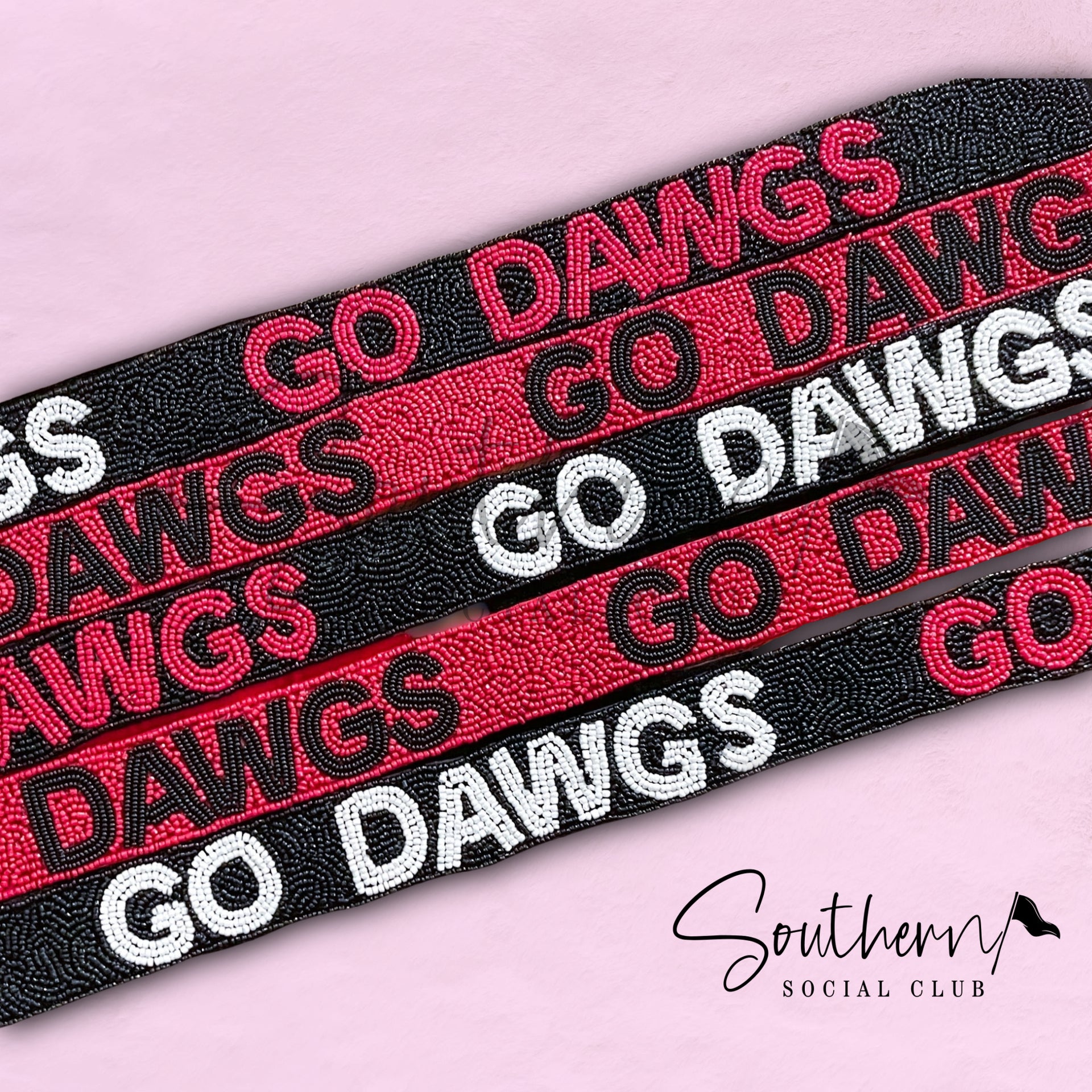 Dawgs / Bulldogs / Game Day / Beaded Guitar Purse Straps / Crossbody / Team Colors