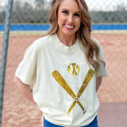 Sequin Baseball Short Sleeve