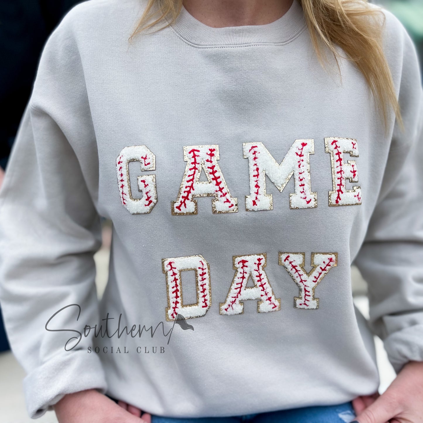 Game Day Baseball Chenille Sweatshirt